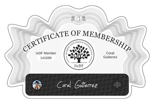 Certificate of Membership – Coral Gutiérrez