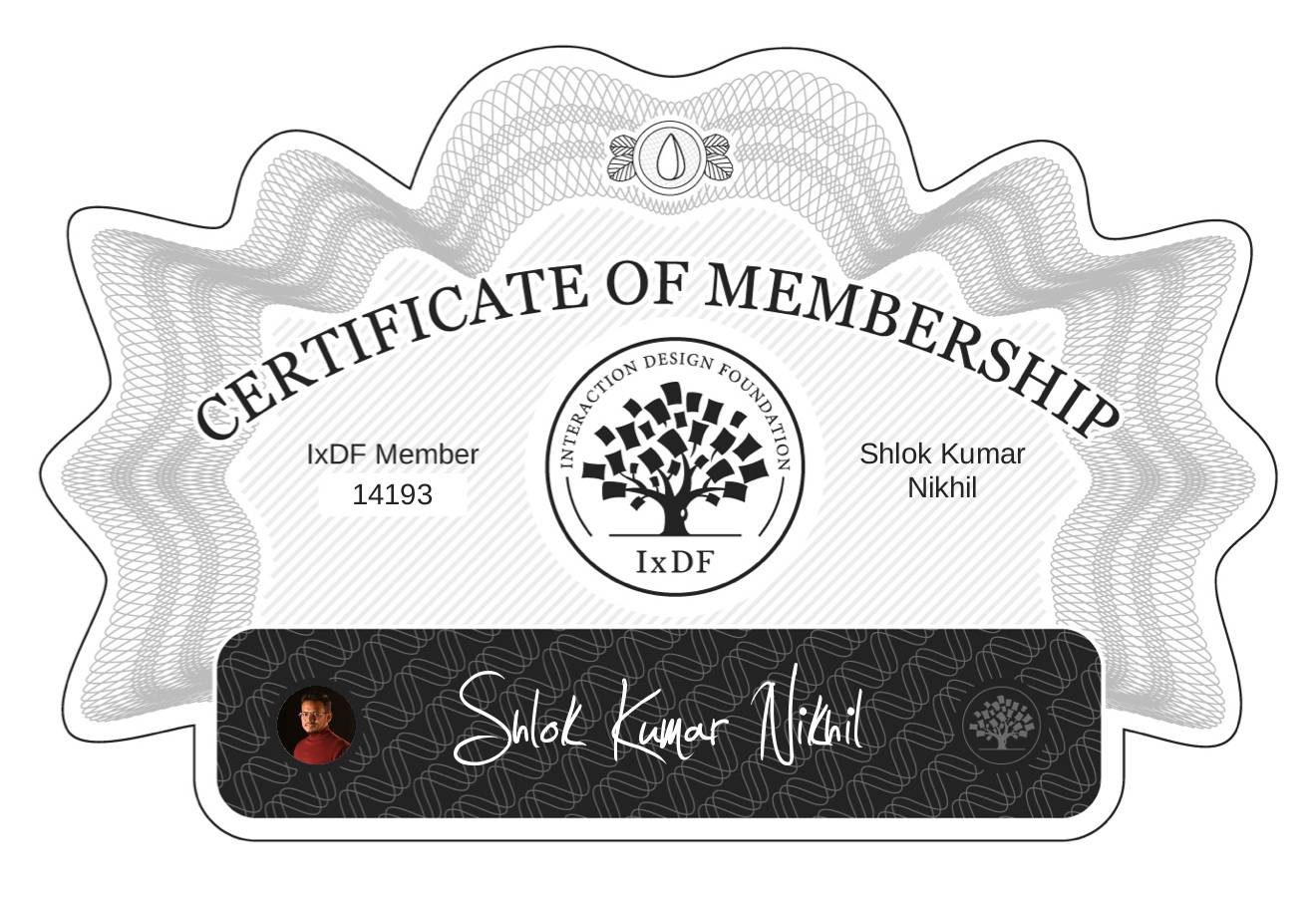 Certificate of Membership – Shlok Kumar Nikhil