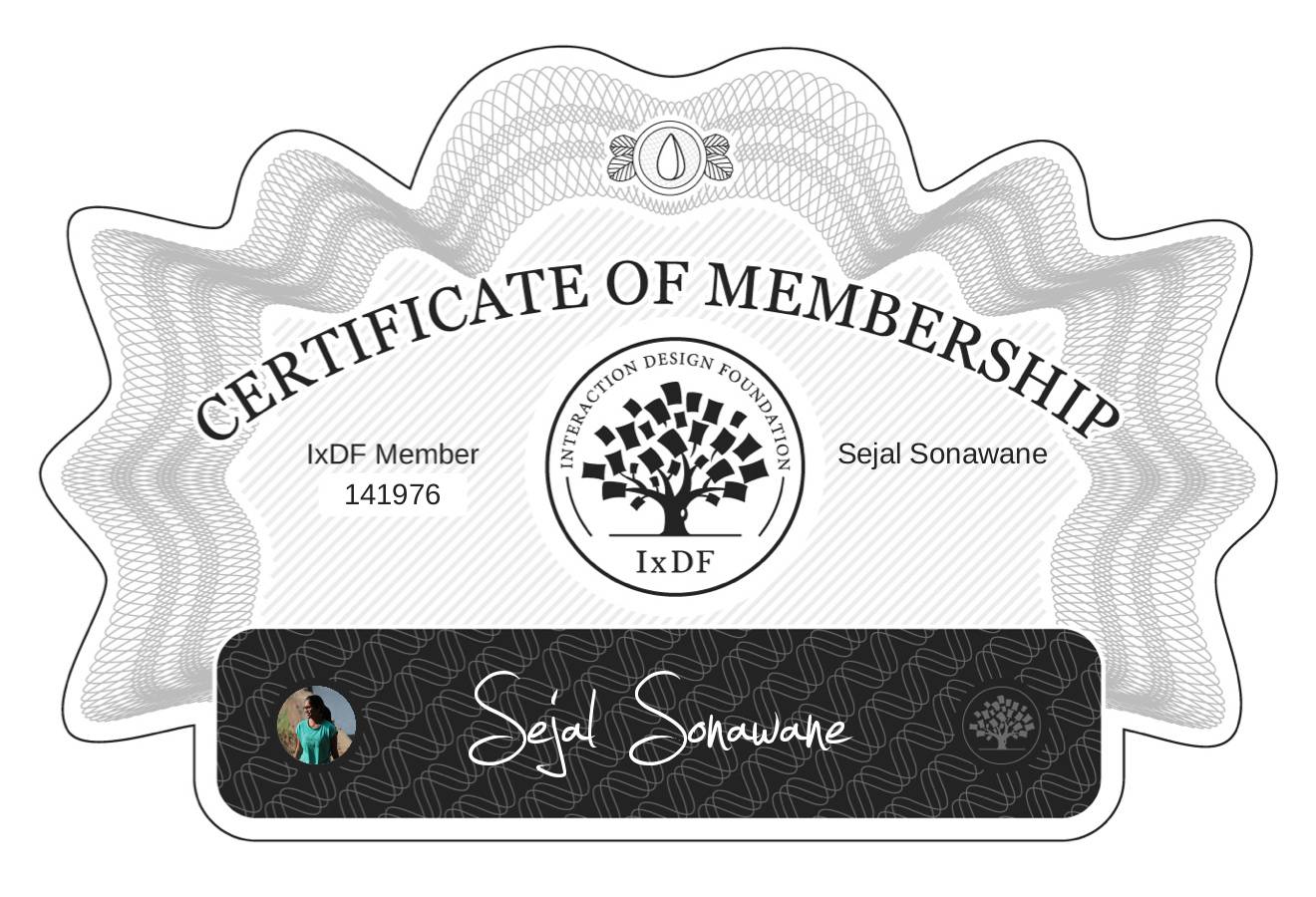 Certificate of Membership – Sejal Sonawane