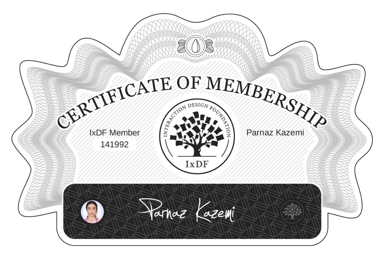Certificate of Membership – Parnaz Kazemi