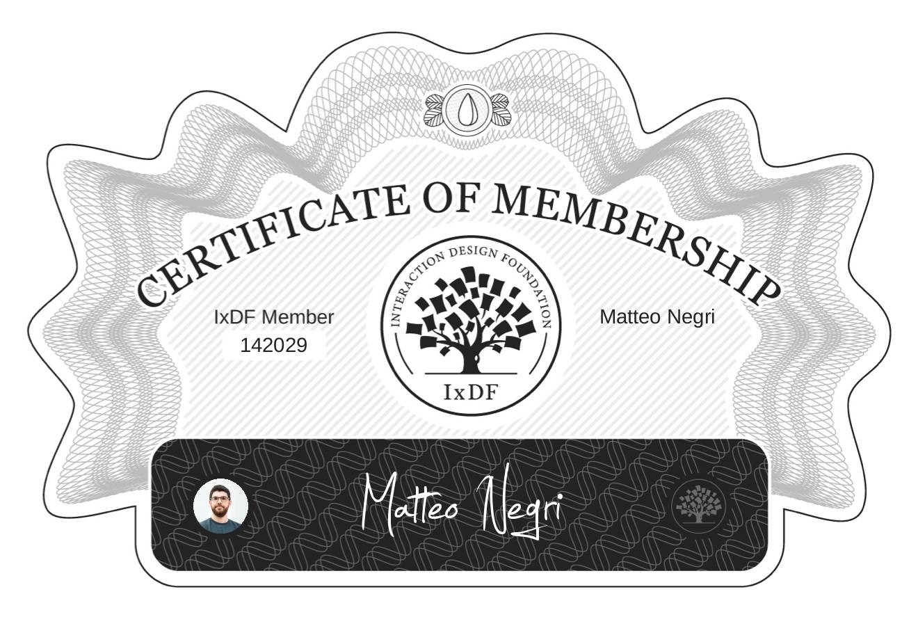 Certificate of Membership – Matteo Negri