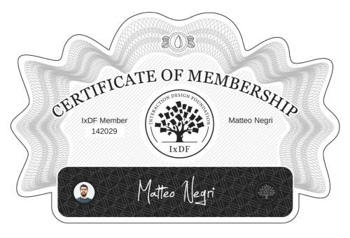 Certificate of Membership – Matteo Negri
