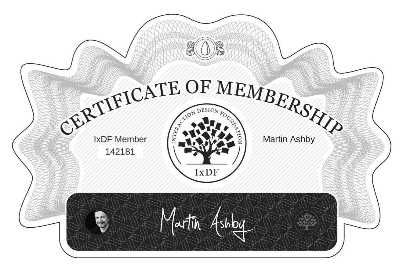 Certificate of Membership – Martin Ashby