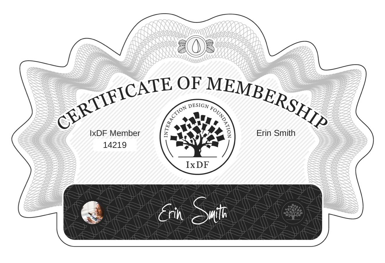 Certificate of Membership – Erin Smith