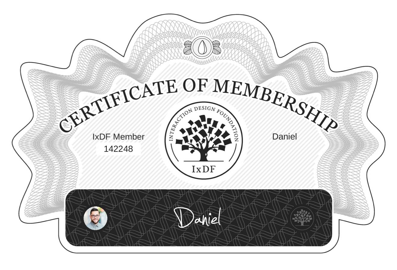 Certificate of Membership – Daniel