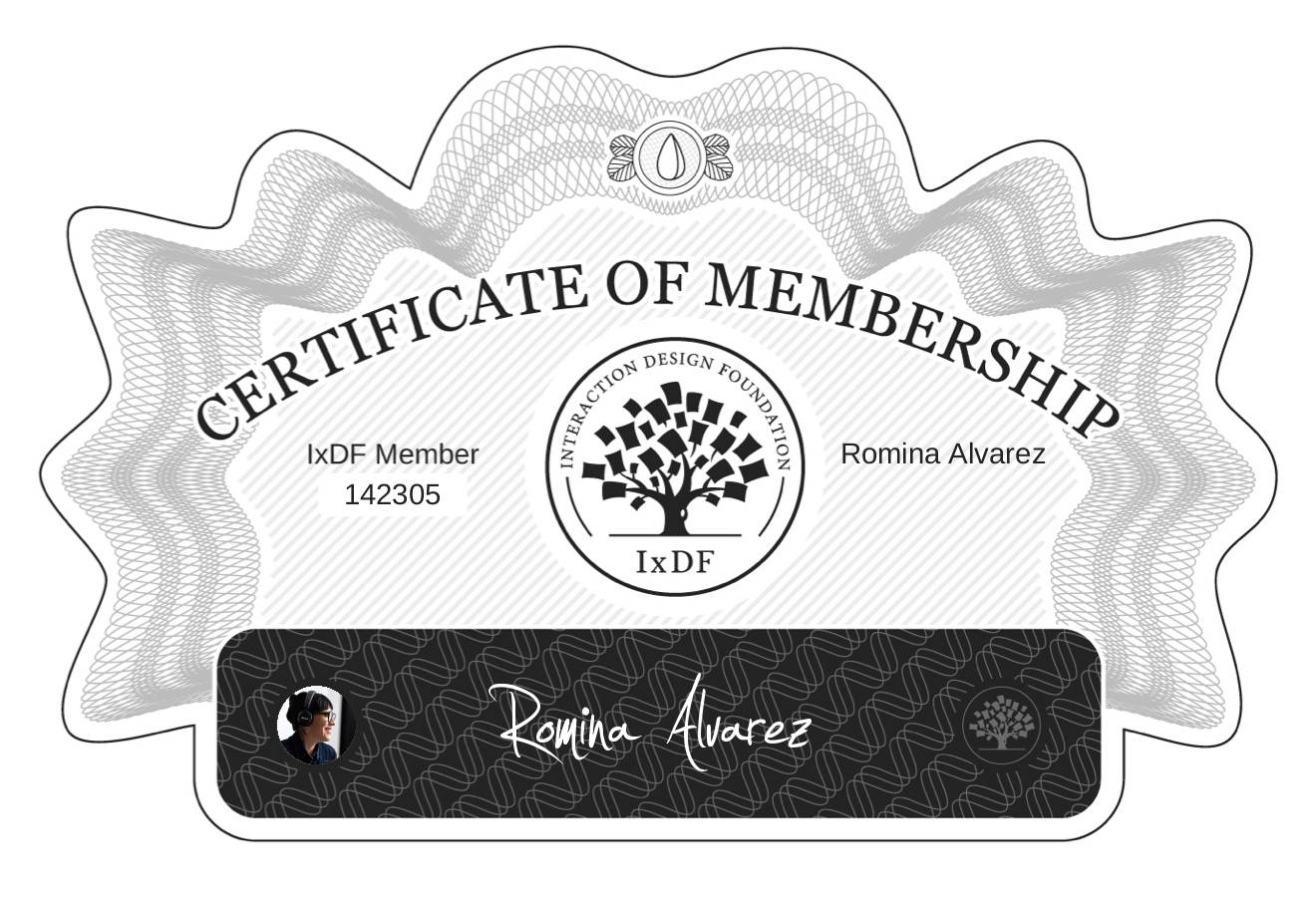 Certificate of Membership – Romina Alvarez