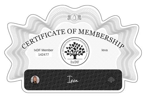 Certificate of Membership – Ieva