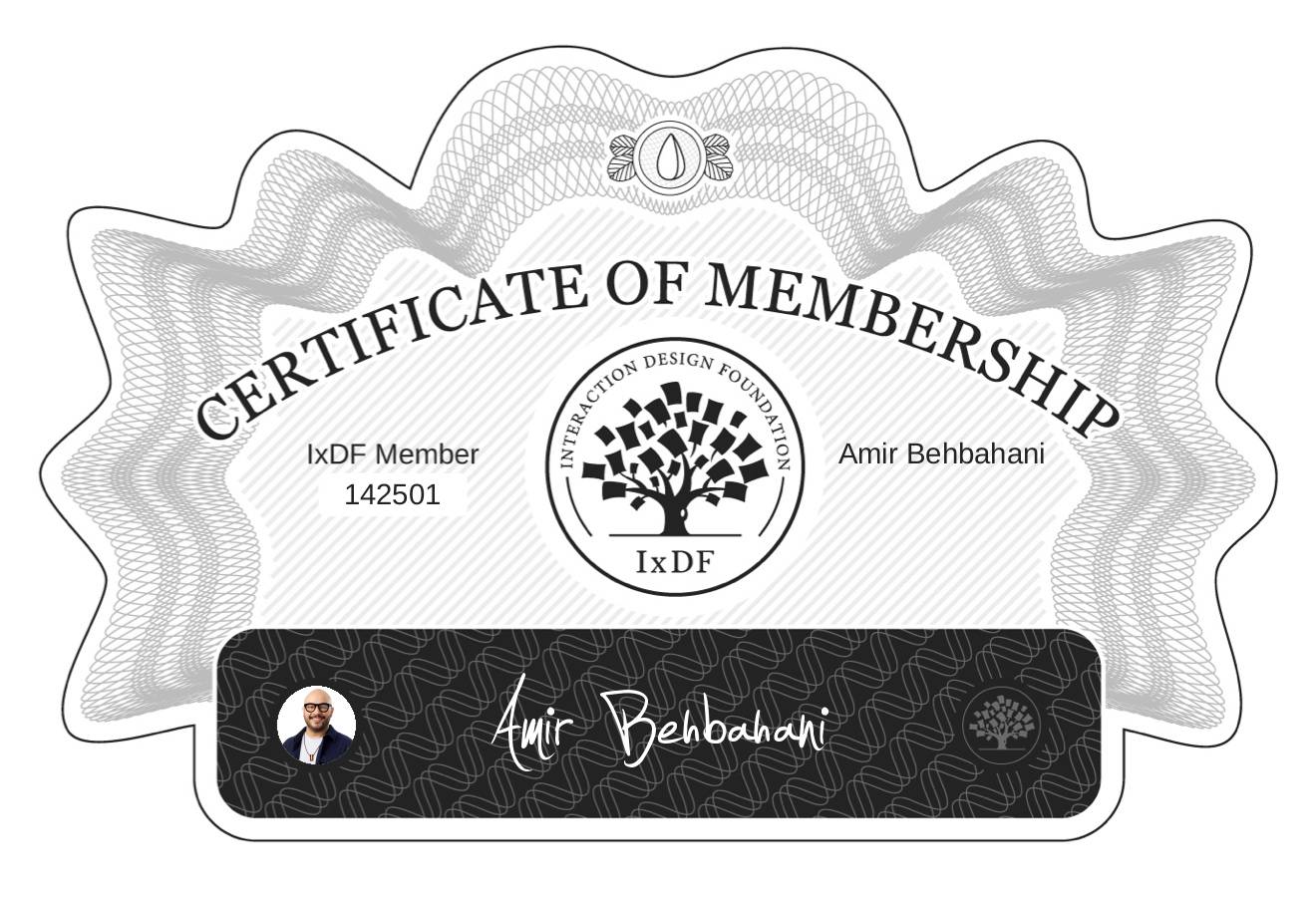 Certificate of Membership – Amir Behbahani