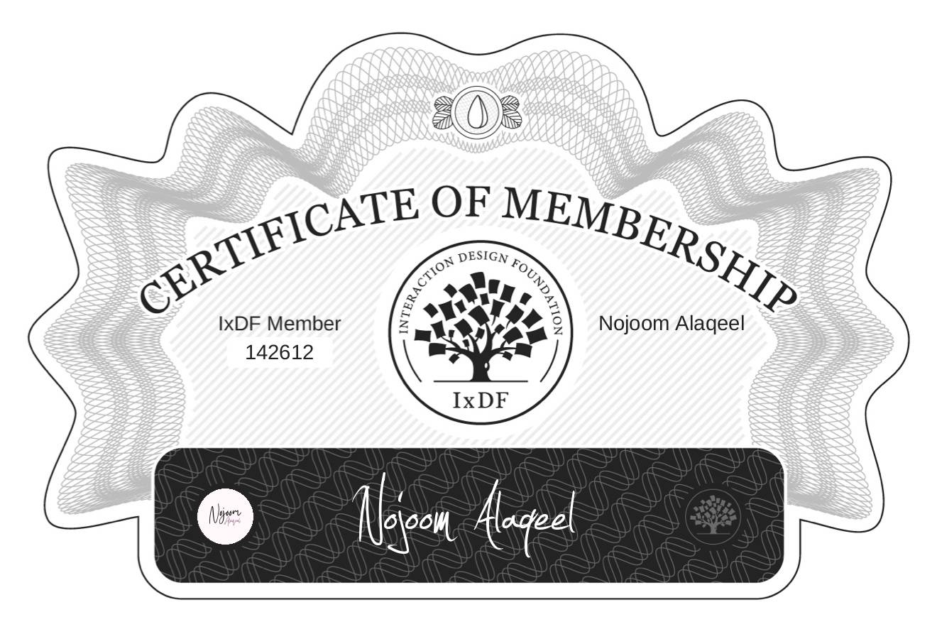 Certificate of Membership – Nojoom Alaqeel