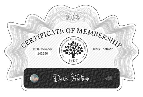 Certificate of Membership – Denis Frietman