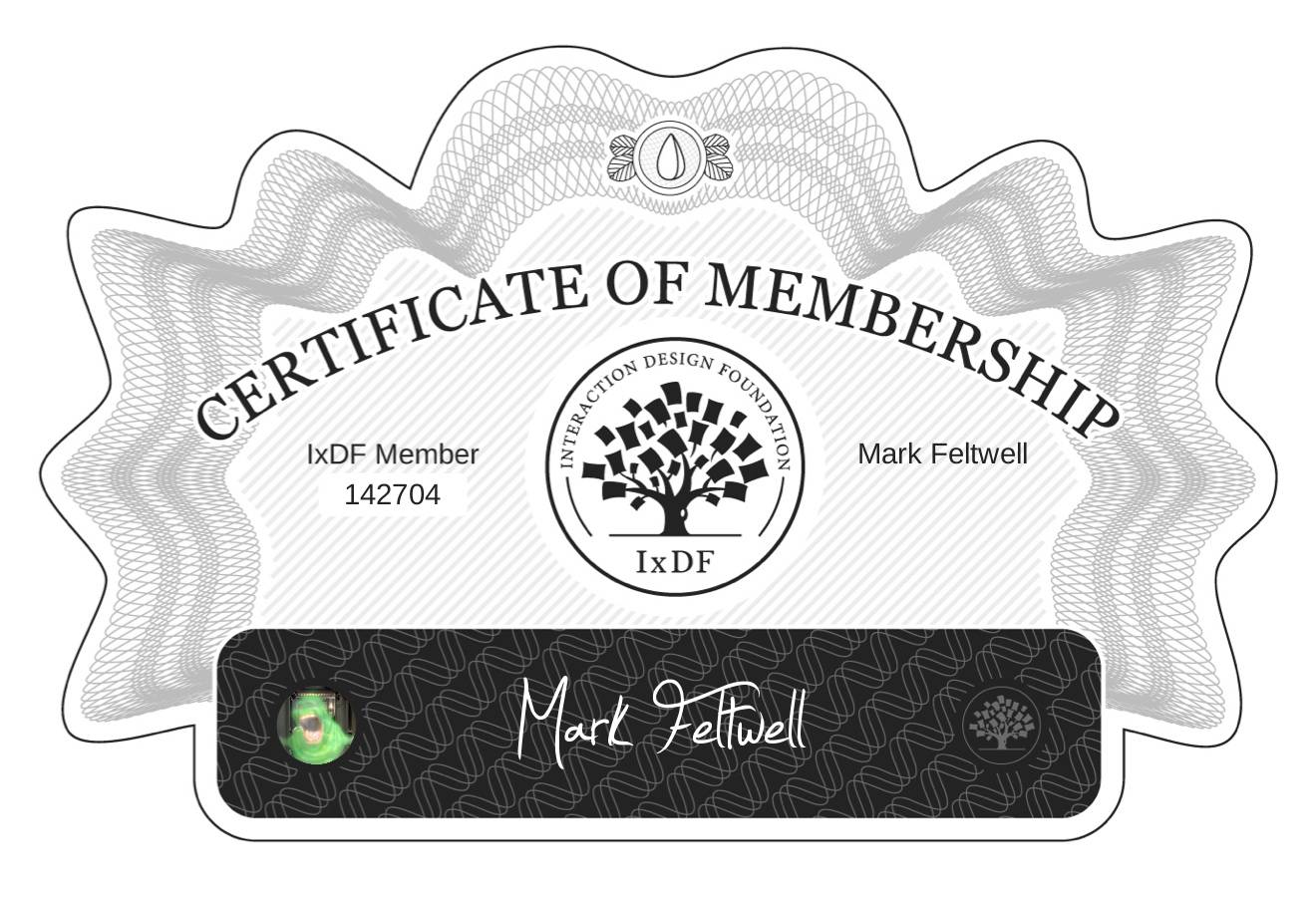 Certificate of Membership – Mark Feltwell
