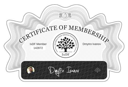 Certificate of Membership – Dmytro Ivanov