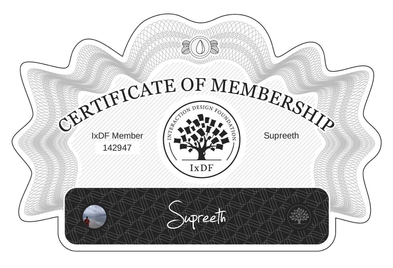 Certificate of Membership – Supreeth