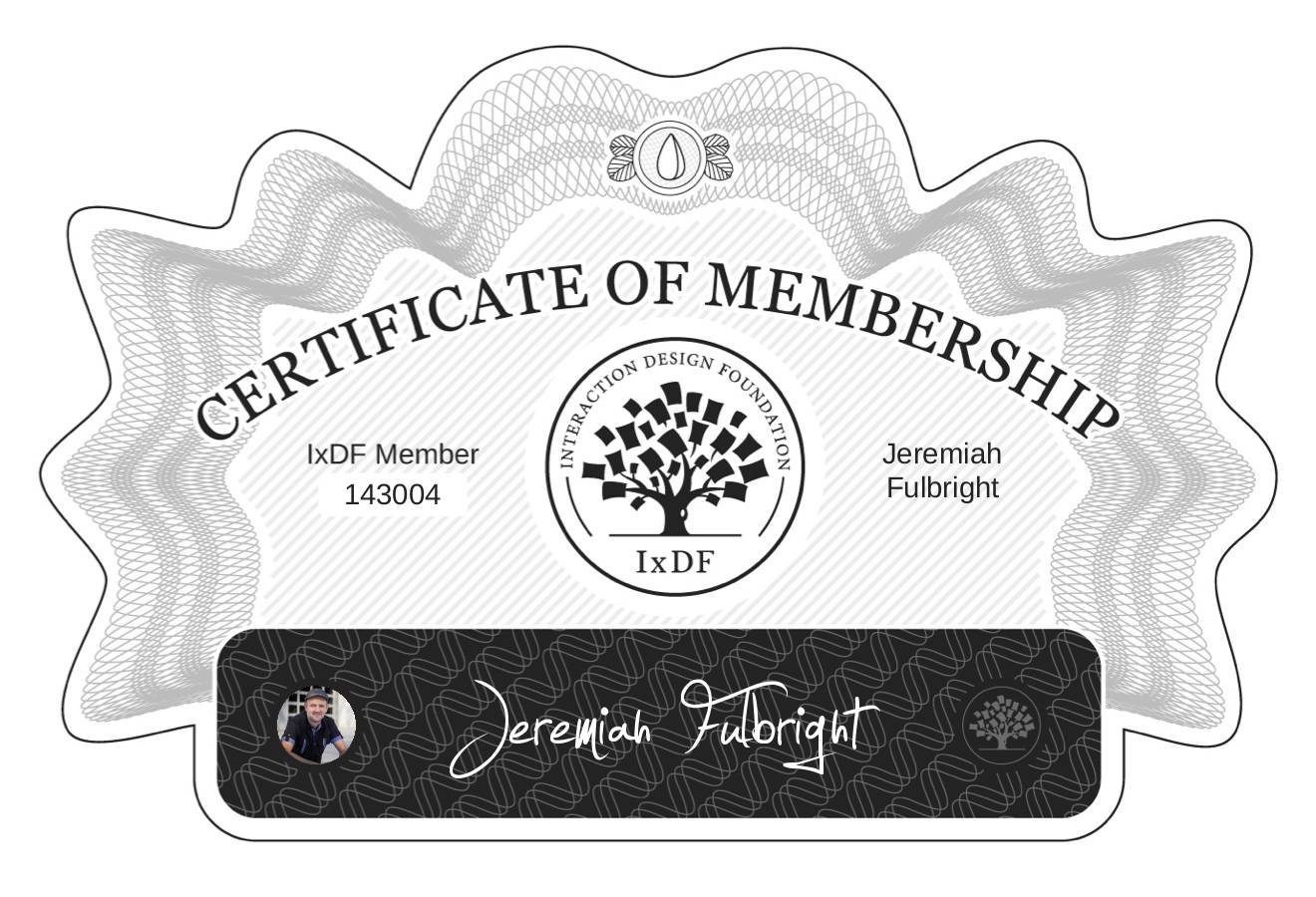 Certificate of Membership – Jeremiah Fulbright