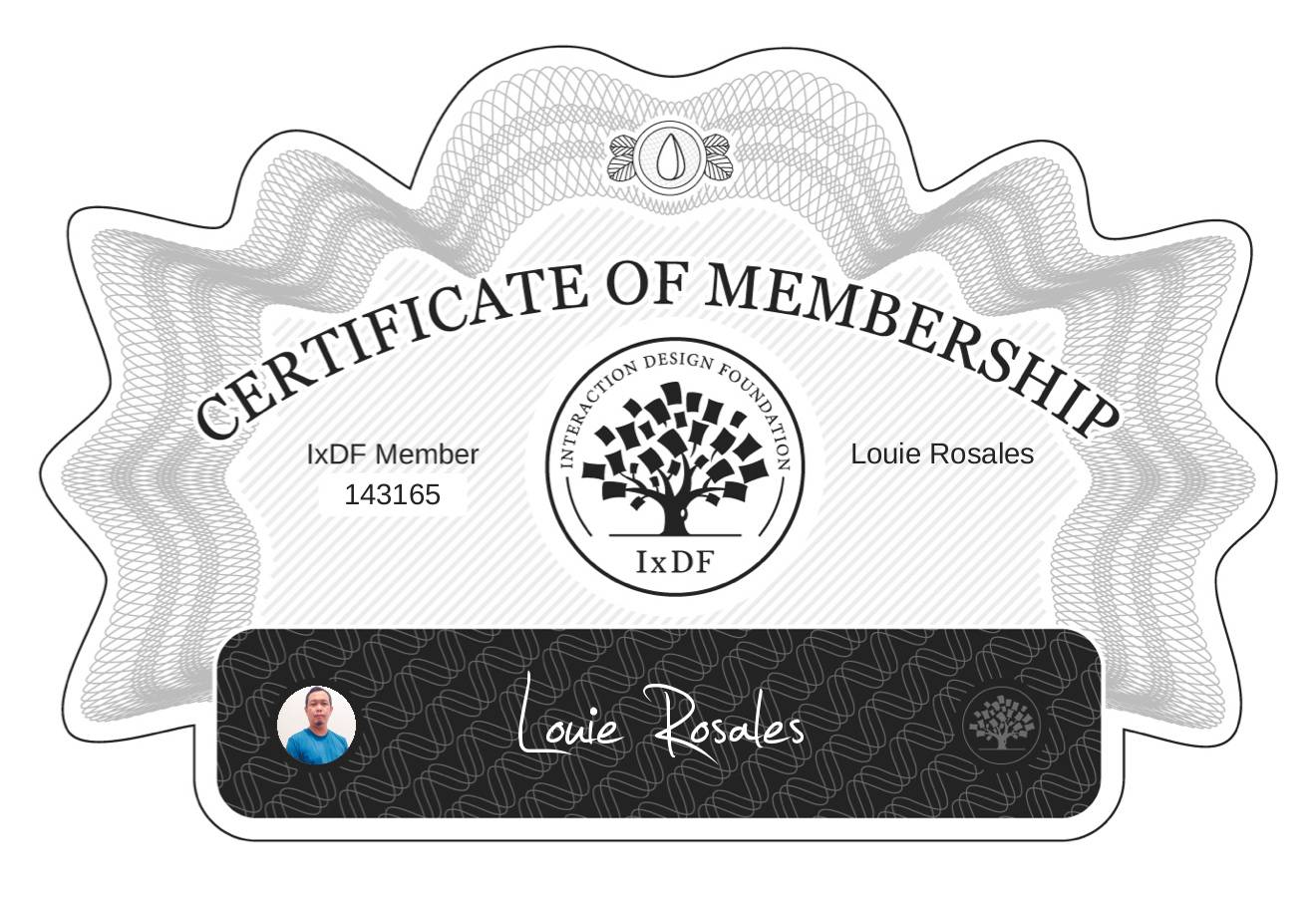 Certificate of Membership – Louie Rosales
