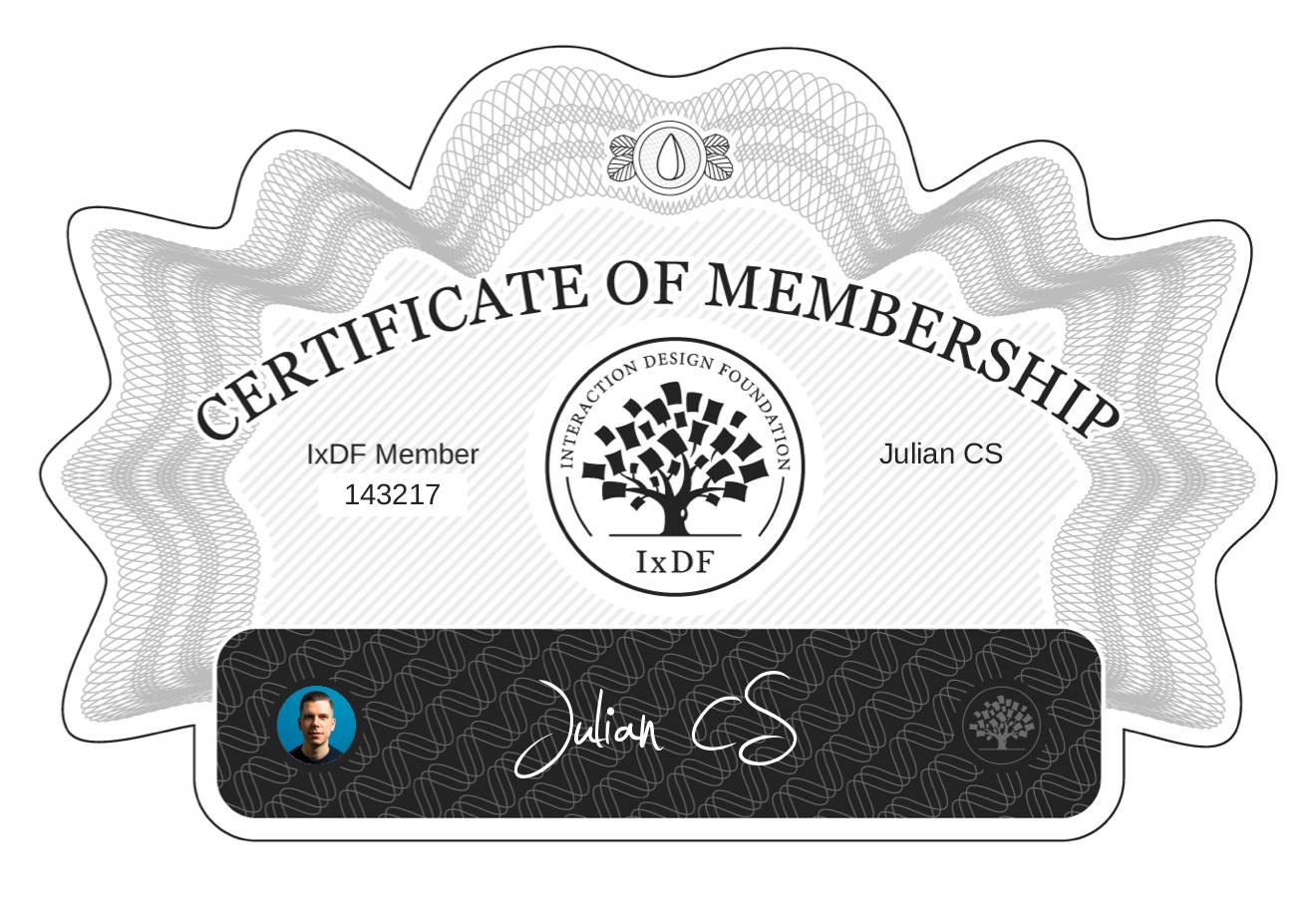 Certificate of Membership – Julian CS