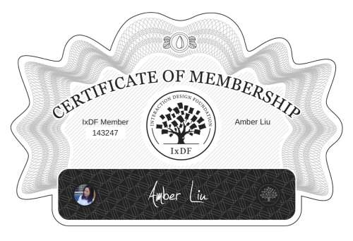 Certificate of Membership – Amber Liu