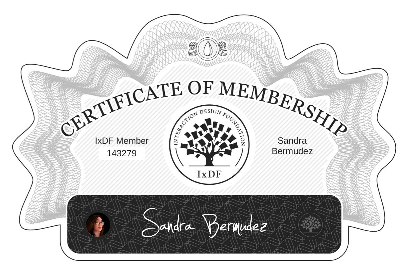 Certificate of Membership – Sandra Bermudez