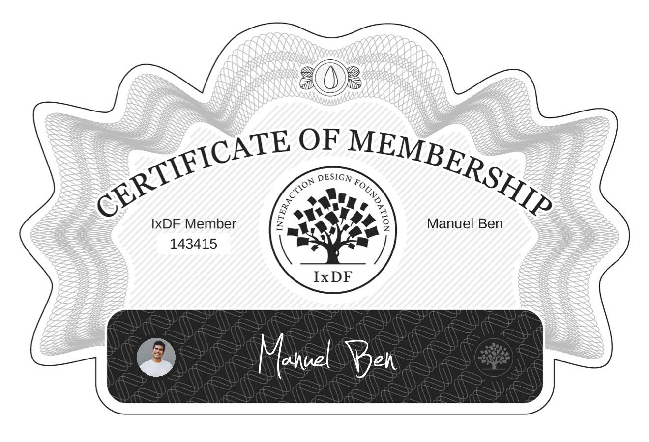 Certificate of Membership – Manuel Ben