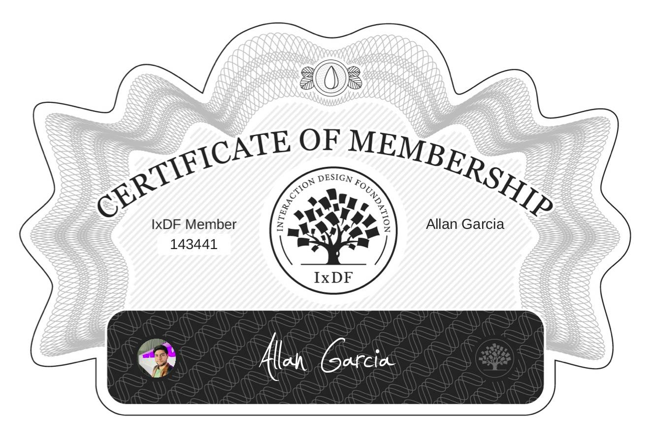 Certificate of Membership – Allan Garcia