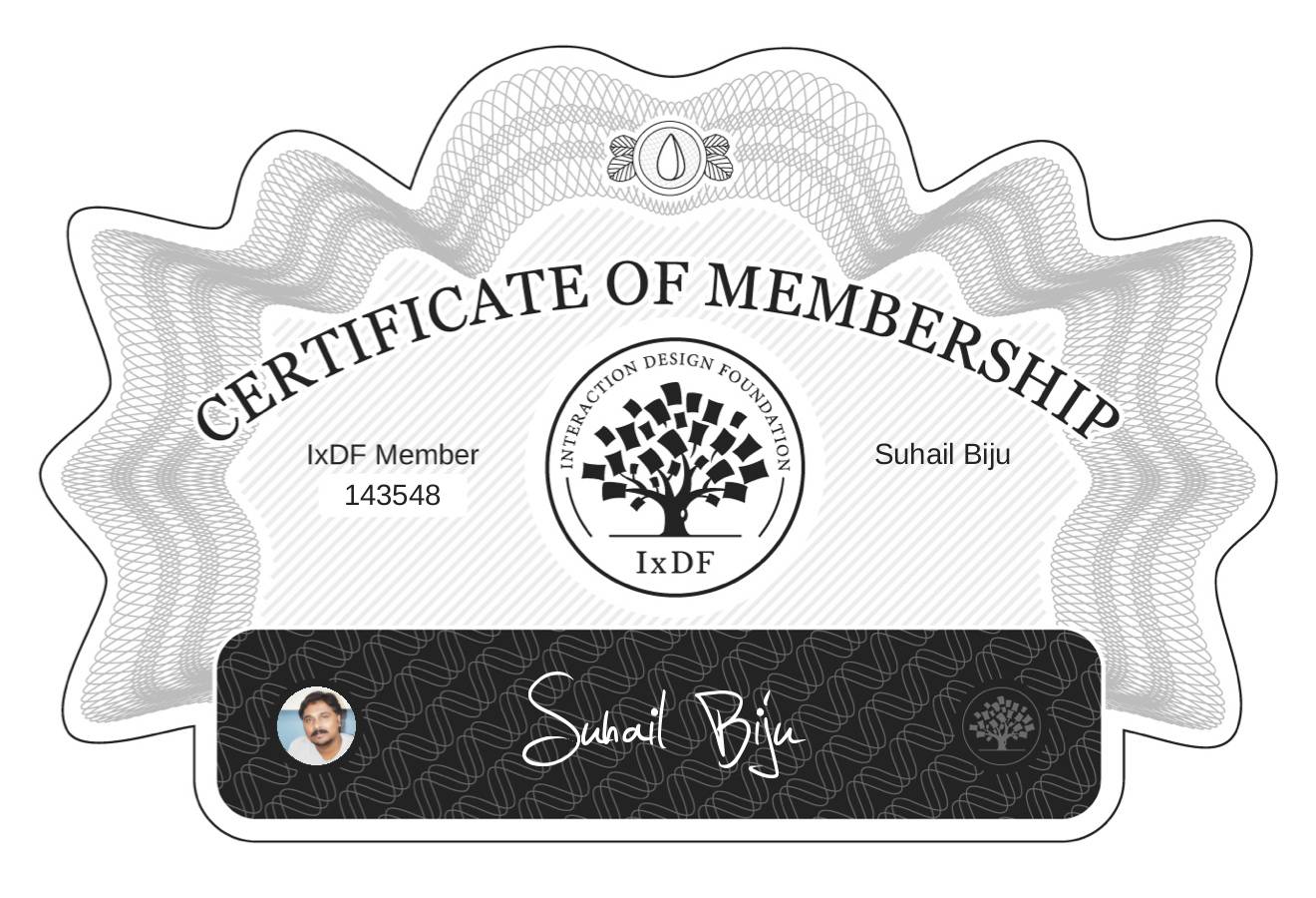 Certificate of Membership – Suhail Biju