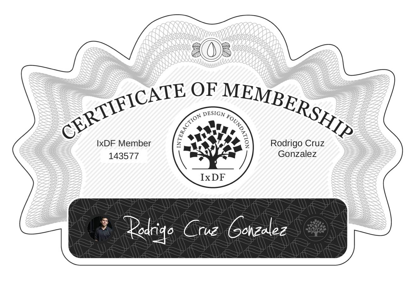 Certificate of Membership – Rodrigo Cruz González