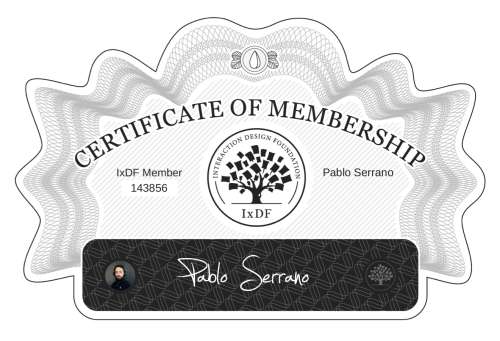 Certificate of Membership – Pablo Serrano
