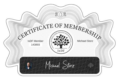 Certificate of Membership – Michael Storz