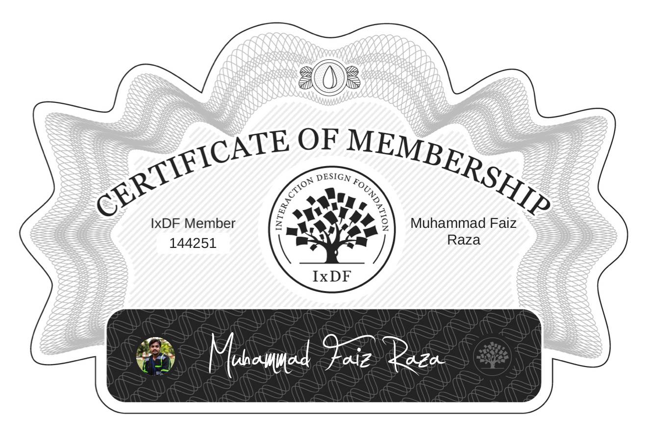 Certificate of Membership – Muhammad Faiz Raza