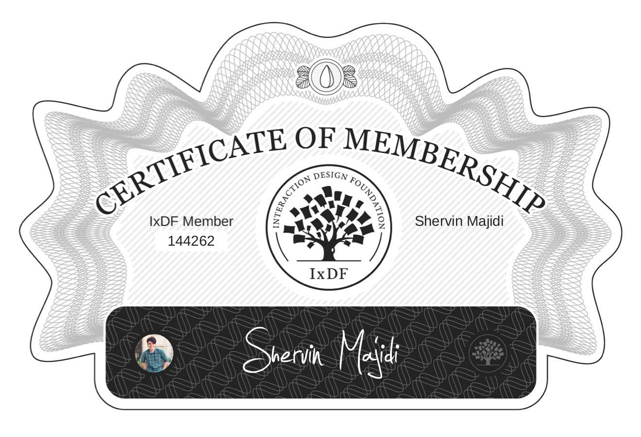 Certificate of Membership – Shervin Majidi