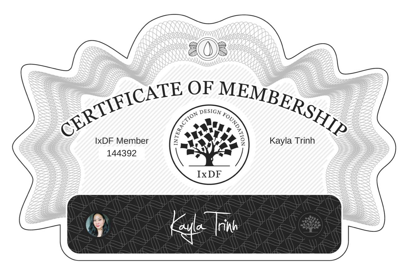 Certificate of Membership – Kayla Trinh
