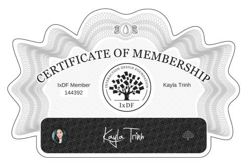 Certificate of Membership – Kayla Trinh