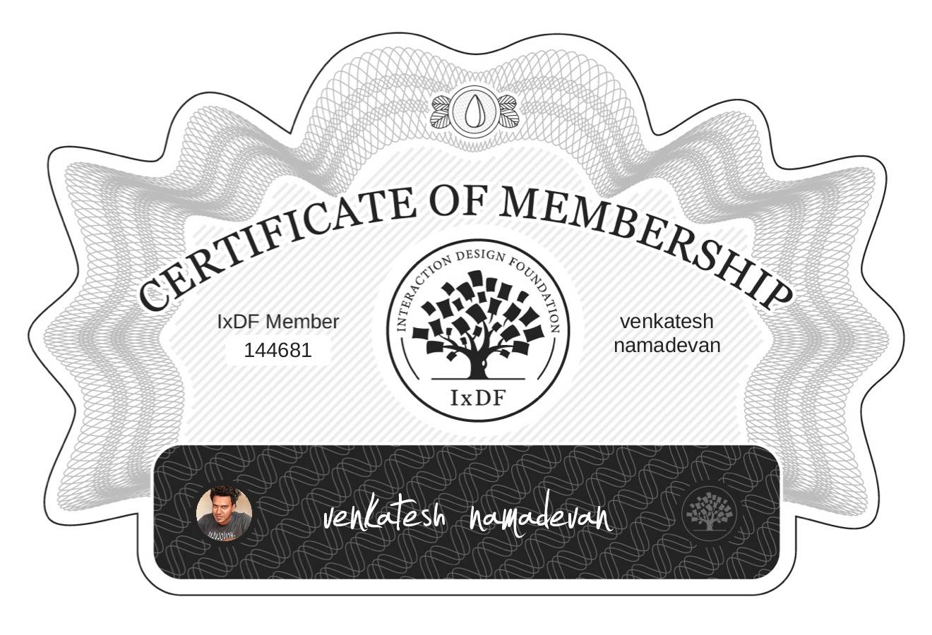 Certificate of Membership – venkatesh namadevan