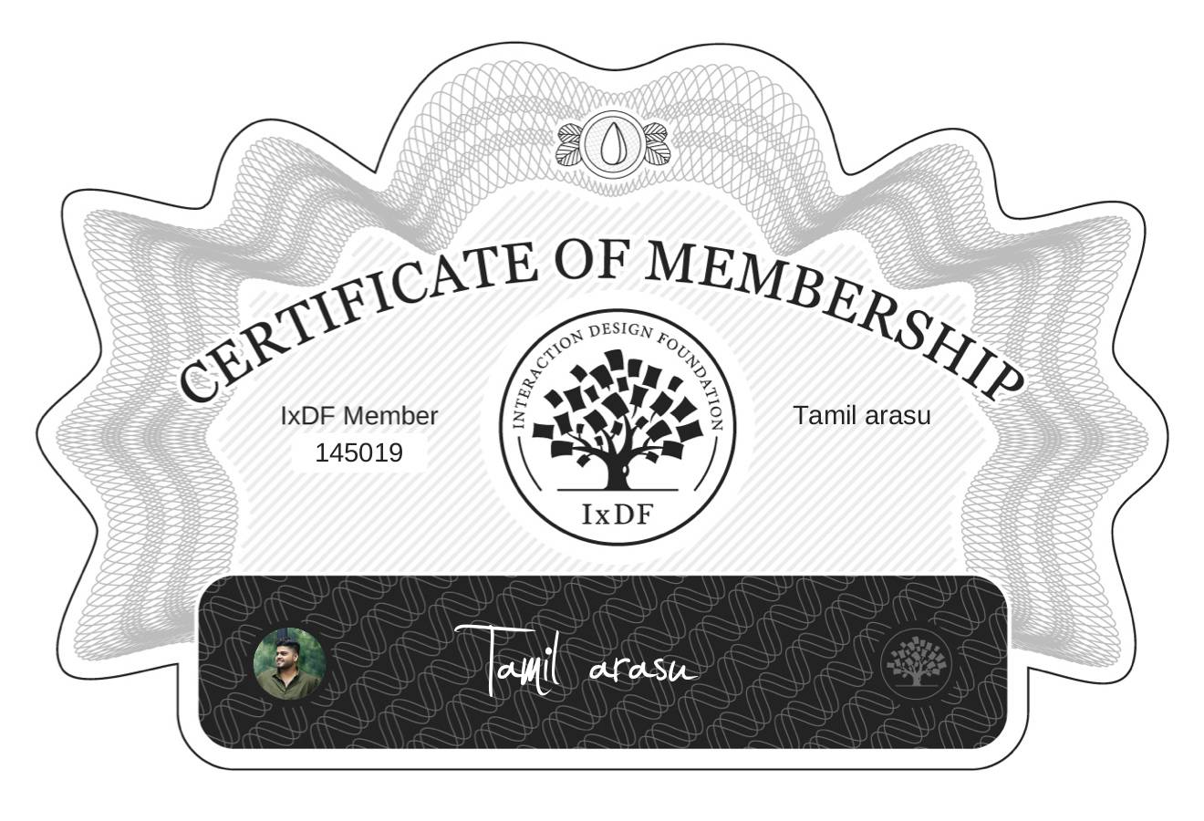 Certificate of Membership – Tamil arasu