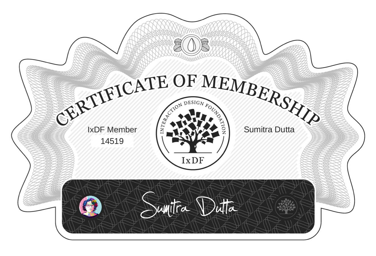 Certificate of Membership – Sumitra Dutta
