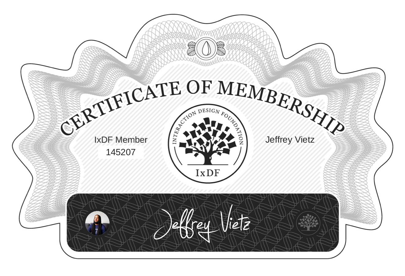 Certificate of Membership – Jeffrey Vietz