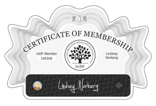 Certificate of Membership – Lindsey Norberg