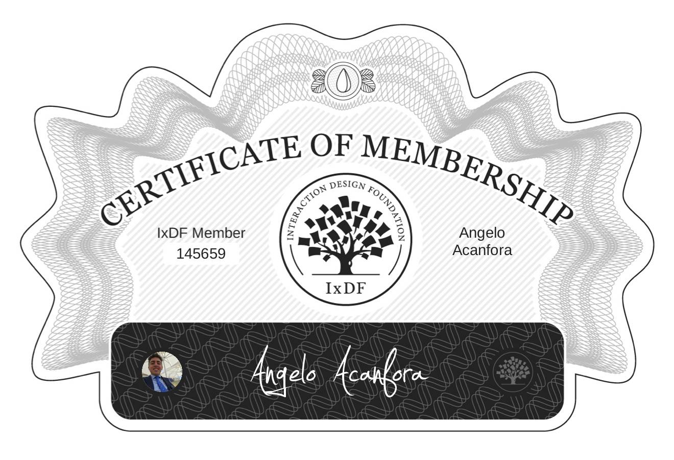 Certificate of Membership – Angelo Acanfora