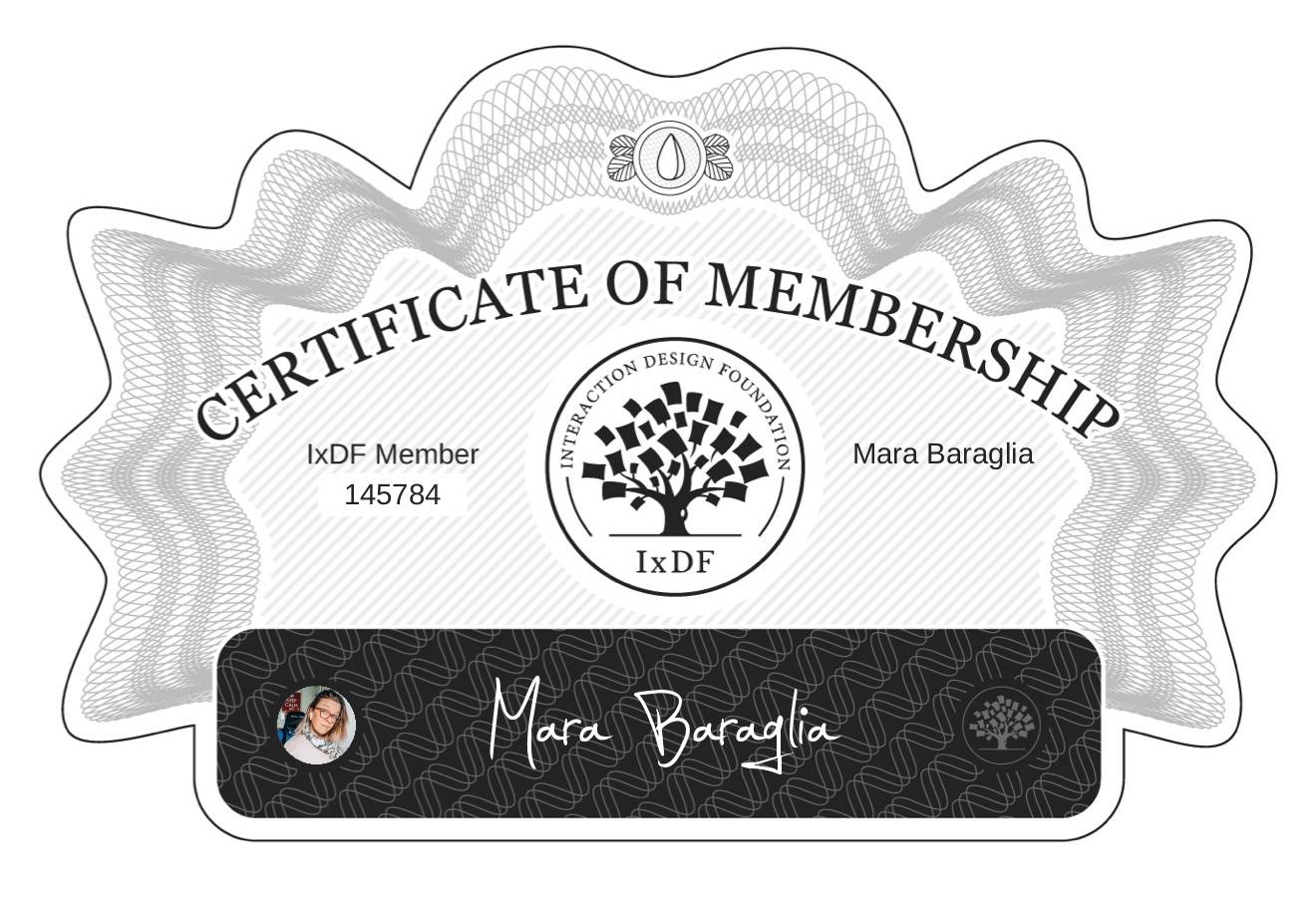 Certificate of Membership – Mara Baraglia