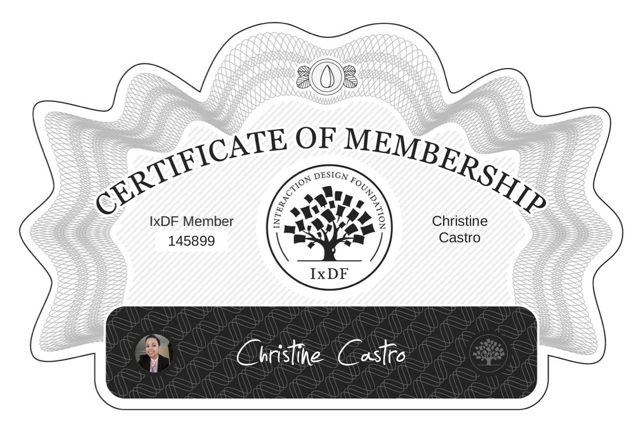 Certificate of Membership – Christine Castro