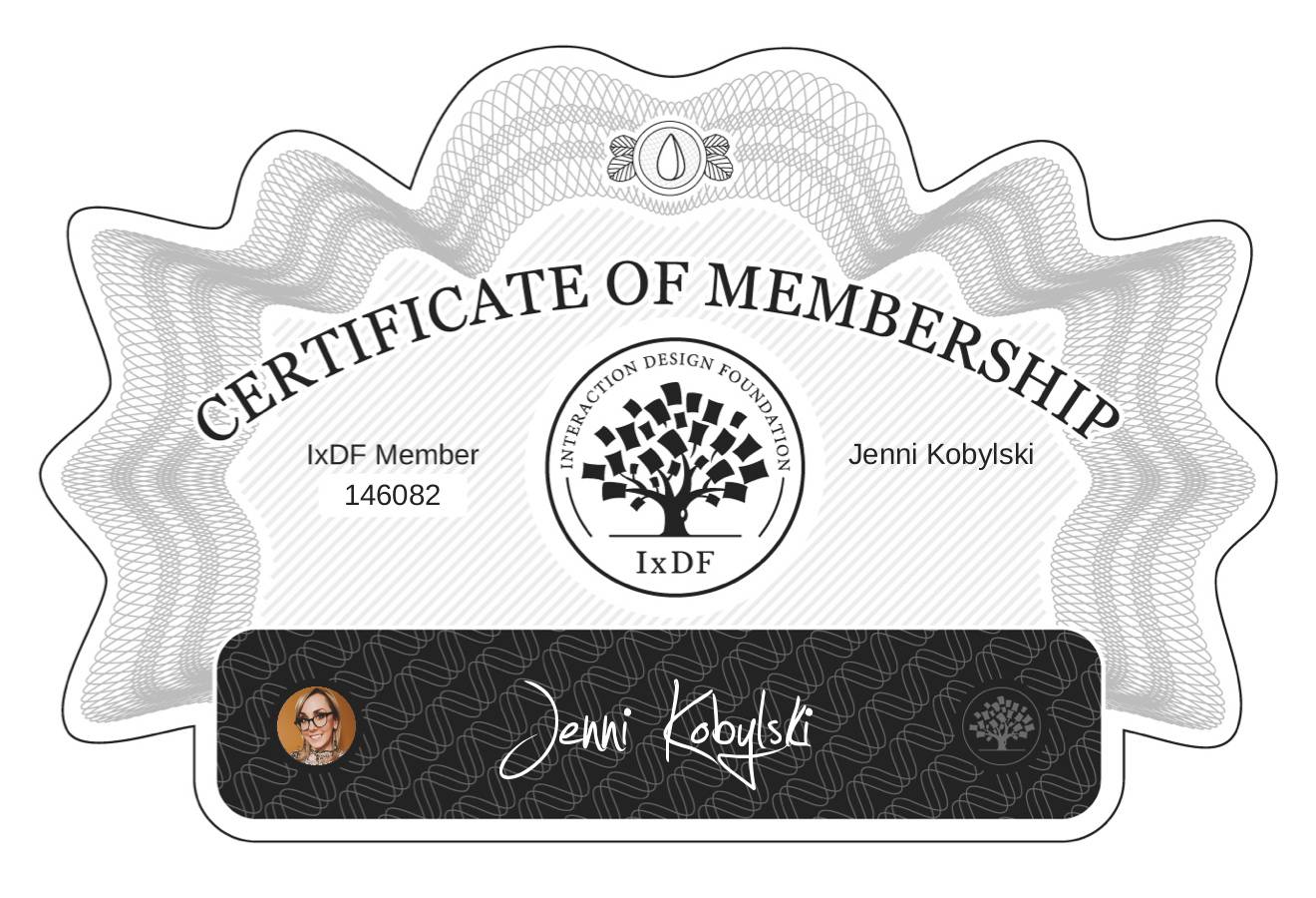 Certificate of Membership – Jenni Kobylski