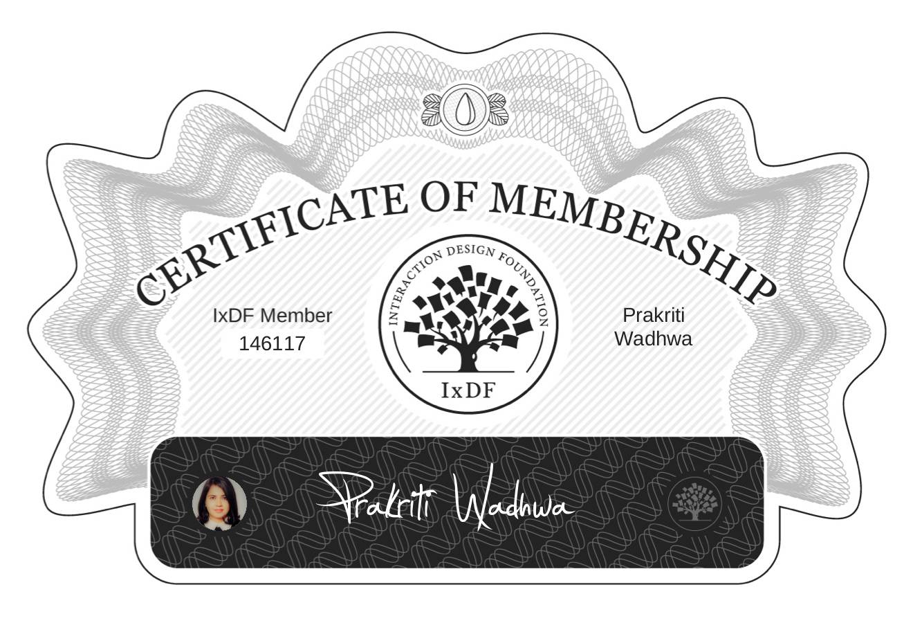 Certificate of Membership – Prakriti Wadhwa
