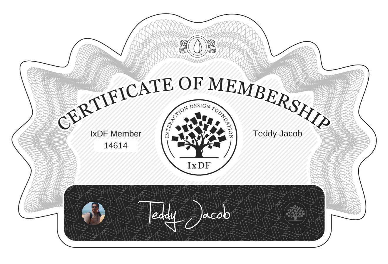 Certificate of Membership – Teddy Jacob