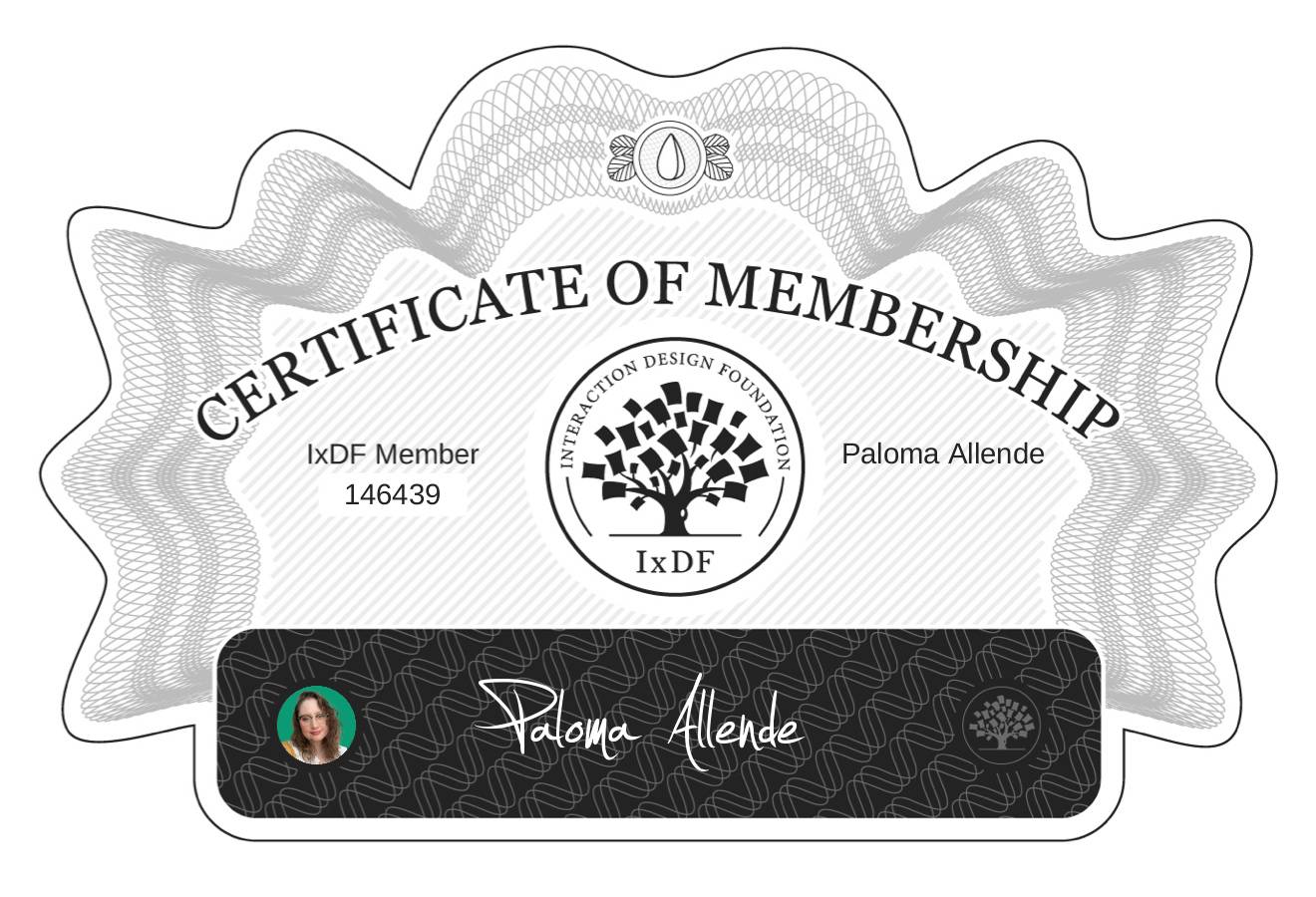 Certificate of Membership – Paloma Allende