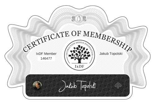 Certificate of Membership – Jakub Topolski