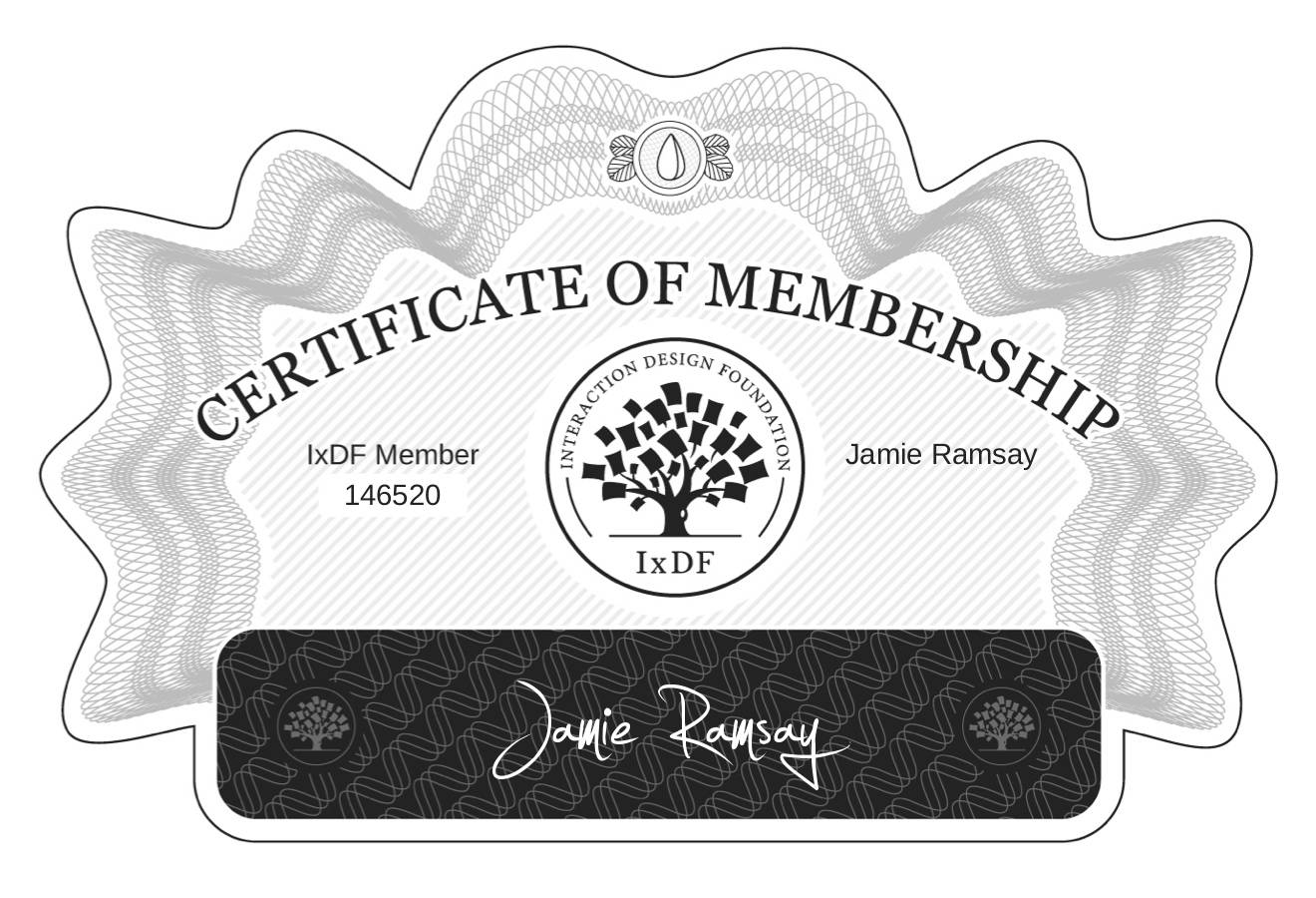 Certificate of Membership – Jamie Ramsay