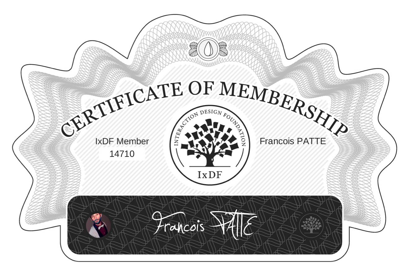 Certificate of Membership – François PATTE