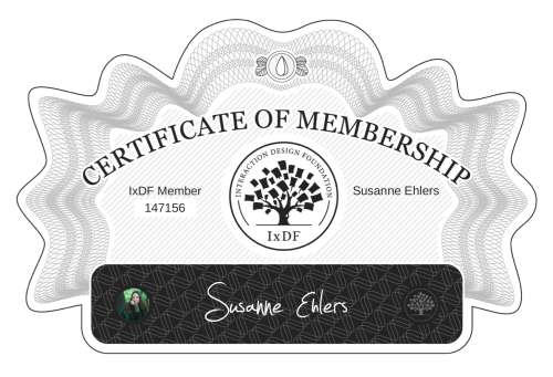 Certificate of Membership – Susanne Ehlers