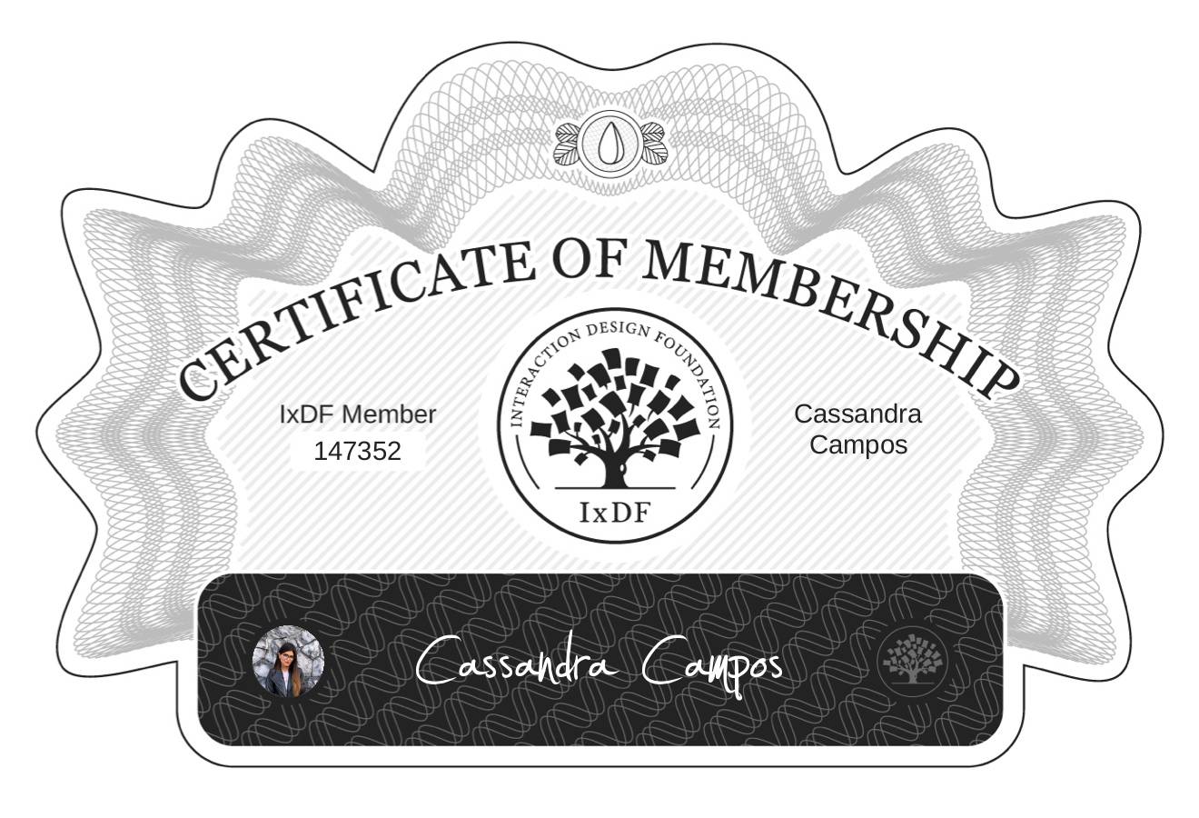 Certificate of Membership – Cassandra Campos