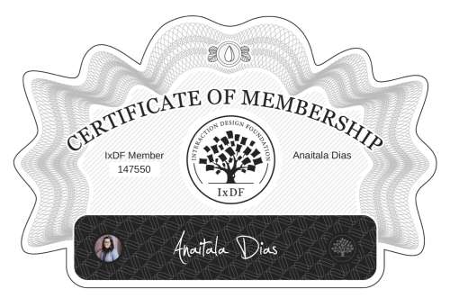 Certificate of Membership – Anaitala Dias
